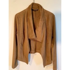 Tan Cropped Velvety Jacket